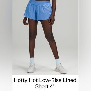lululemon hotty hot shorts 4 inch inseam size 6
